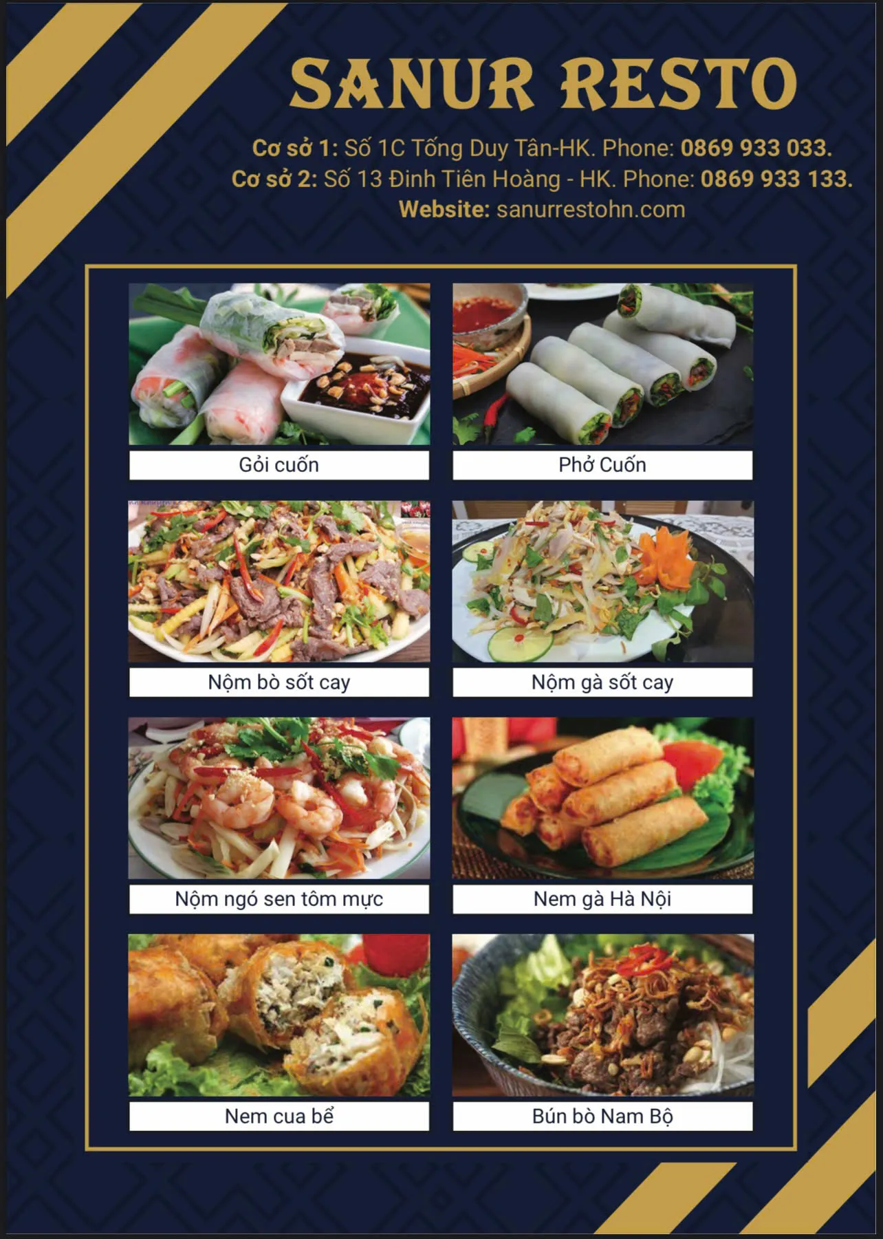 Menu for breakfast